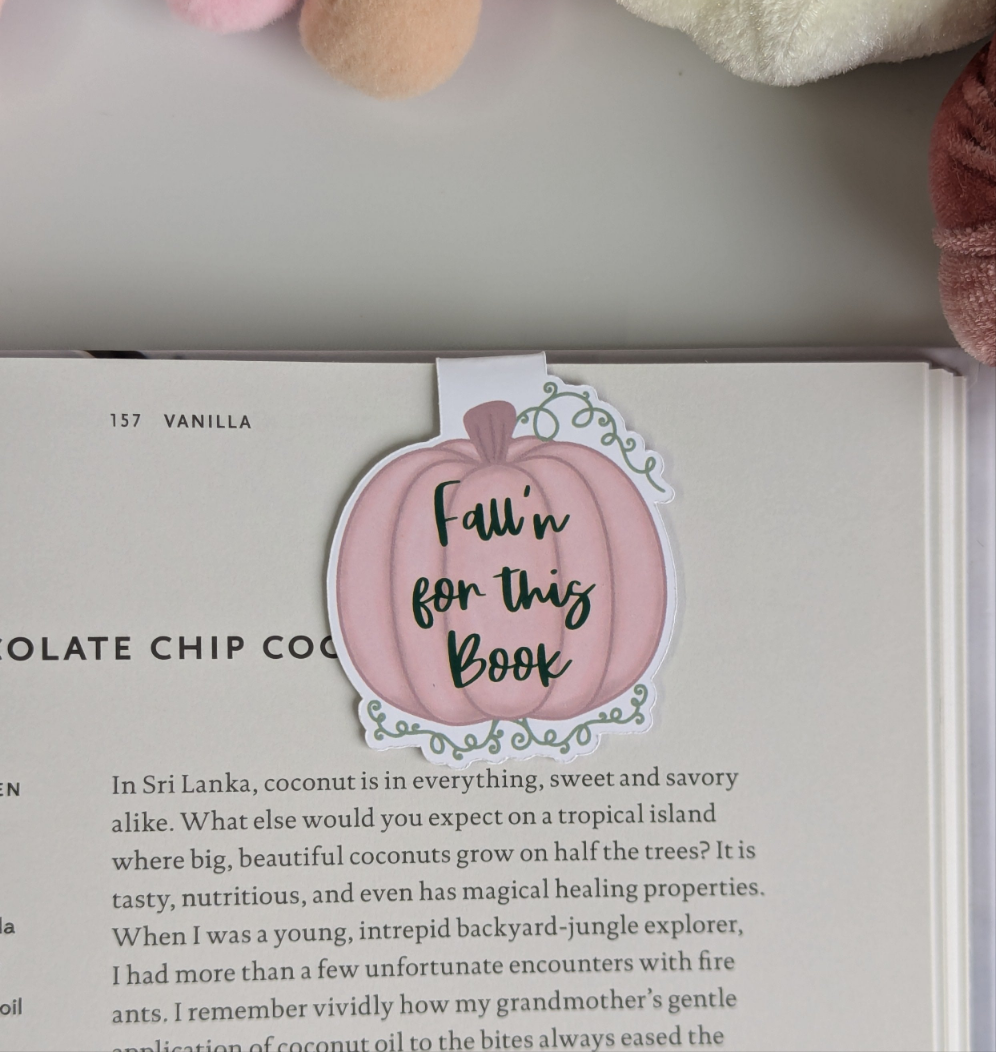 Pink Pumpkin Fall'n For This Book Fall Magnetic Bookmark