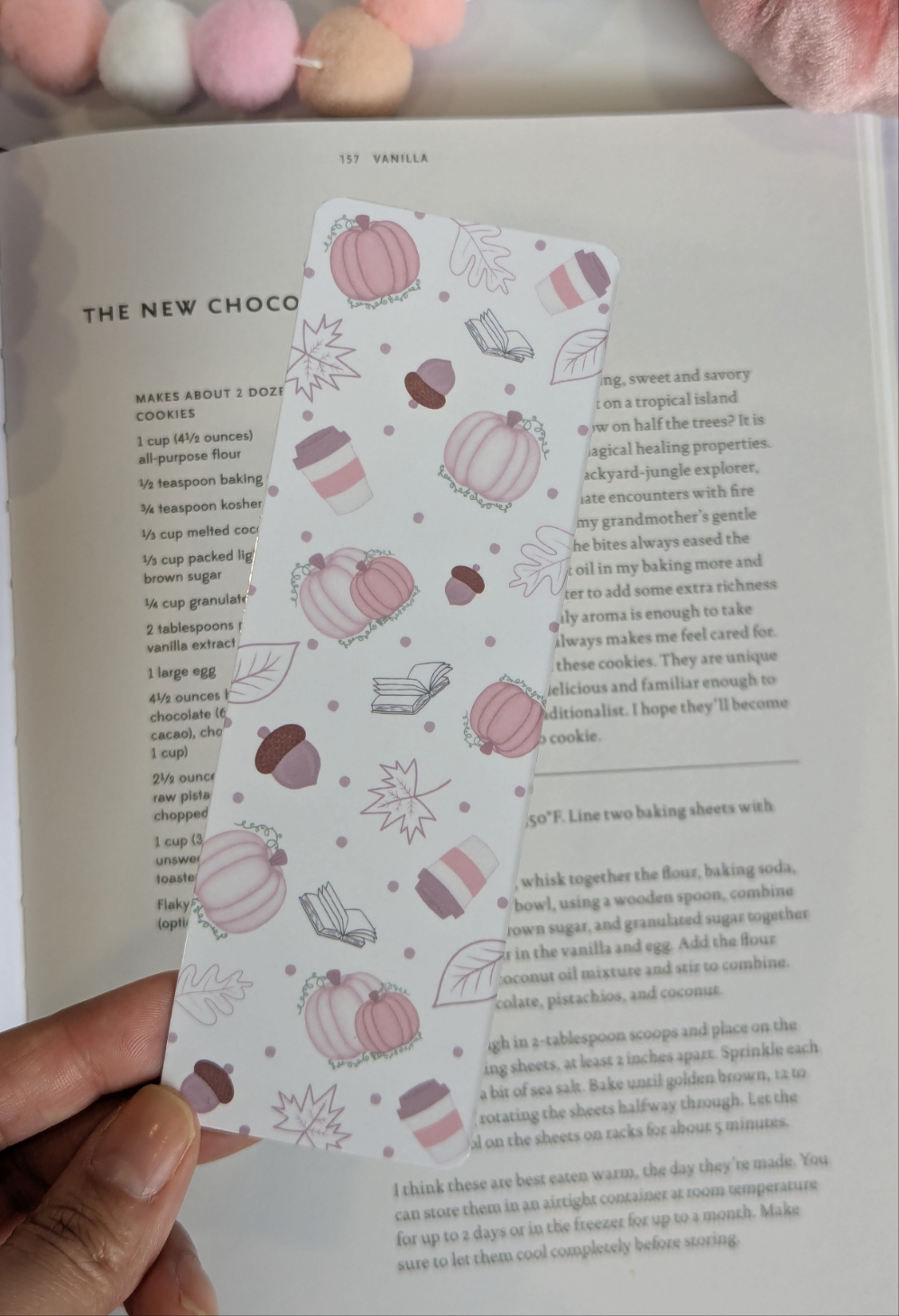Pink Pumpkin Fall Theme Bookmark
