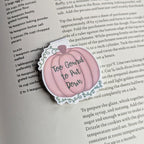 Pink Pumpkin Magnetic Bookmark Too Gourd to Put Down
