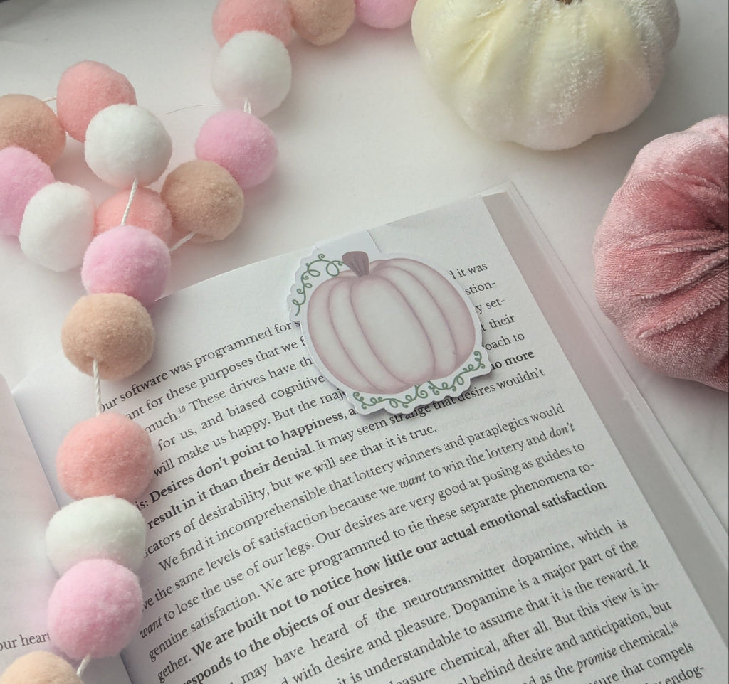 Light Pink Pumpkin Magnetic Bookmark