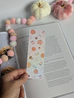 Orange Pumpkin Fall Theme Holographic Dots Bookmark
