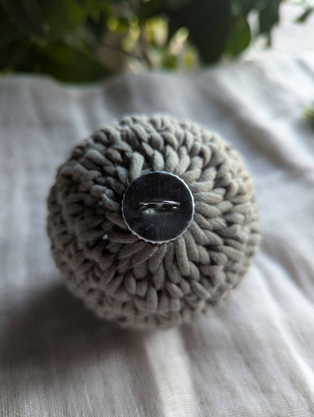 Crochet Ornament Ball Christmas Tree Clay Gray