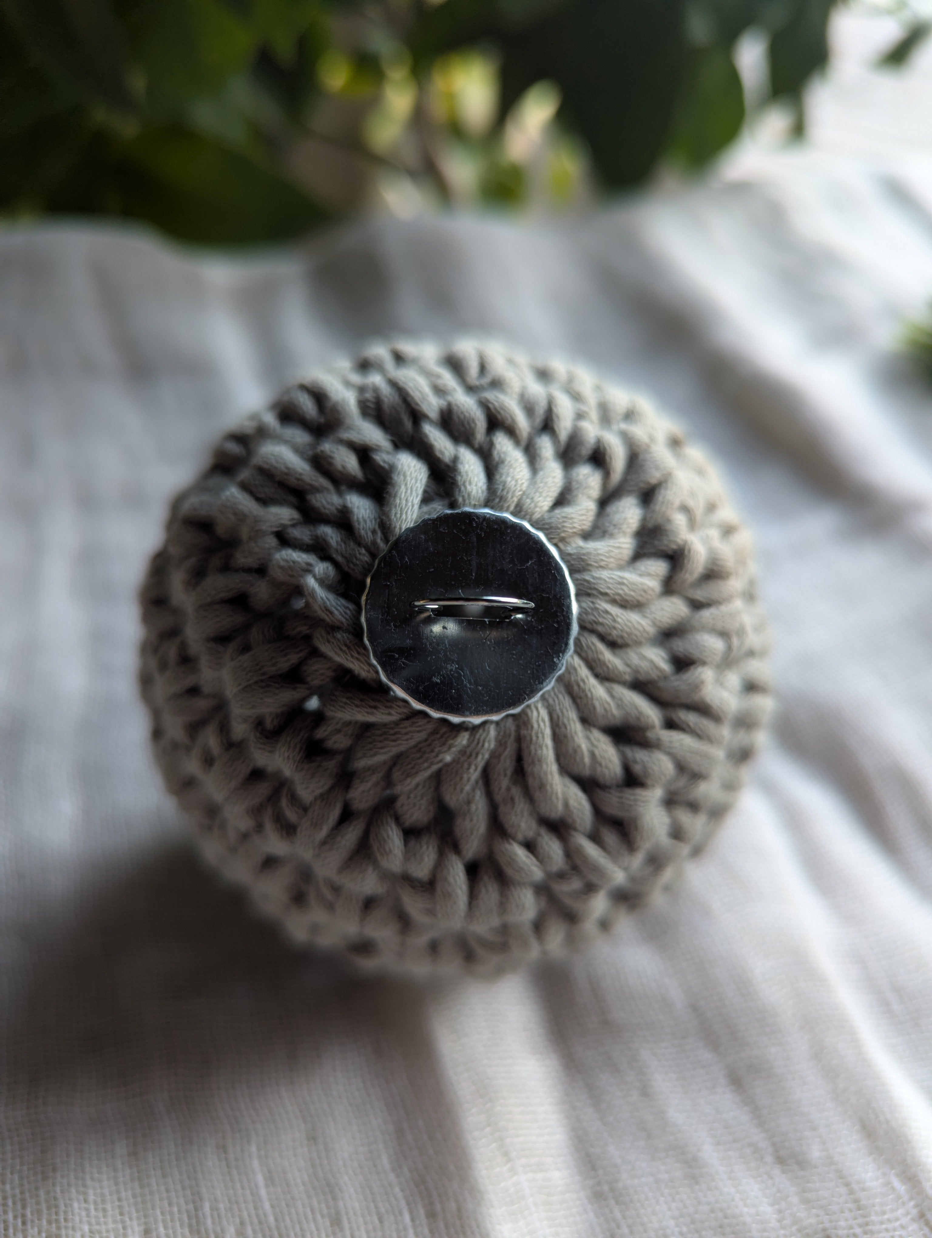 Crochet Ornament Ball Christmas Tree Clay Gray