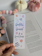 Grateful Gourds Good Reads Fall Theme Holographic Dots Bookmark