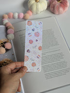 Orange Pumpkin Fall Theme Holographic Dots Bookmark