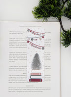 All Booked for Christmas Bookstack Tree Bookmark
