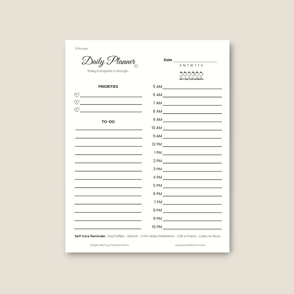 Simple Start Daily Planner Pad, 8.5x11"