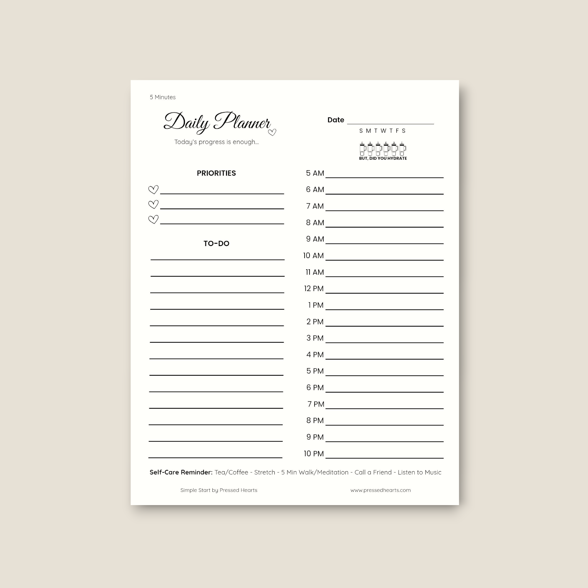 Simple Start Daily Planner Pad, 8.5x11"