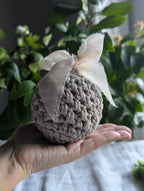 Crochet Ornament Ball Christmas Tree Clay Gray