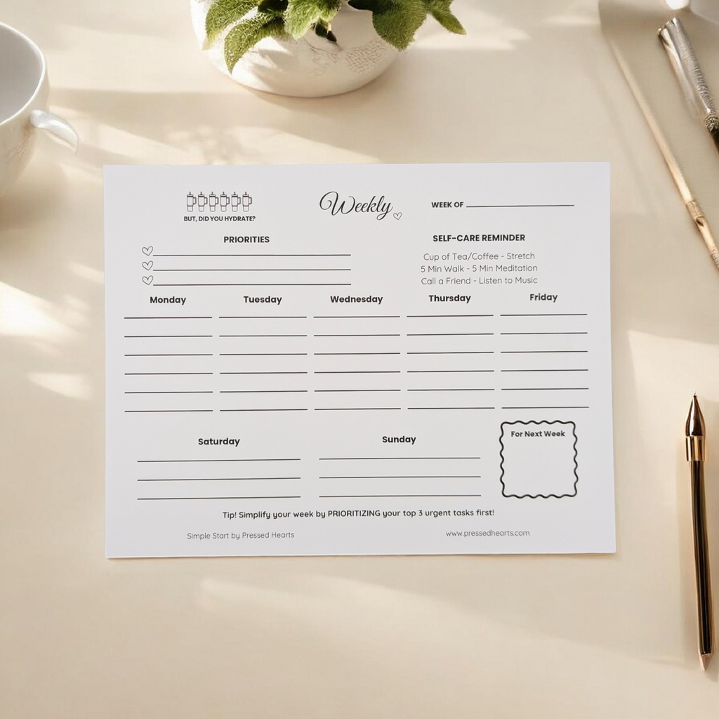 Simple Start Weekly Planner Pad, 11x8.5"