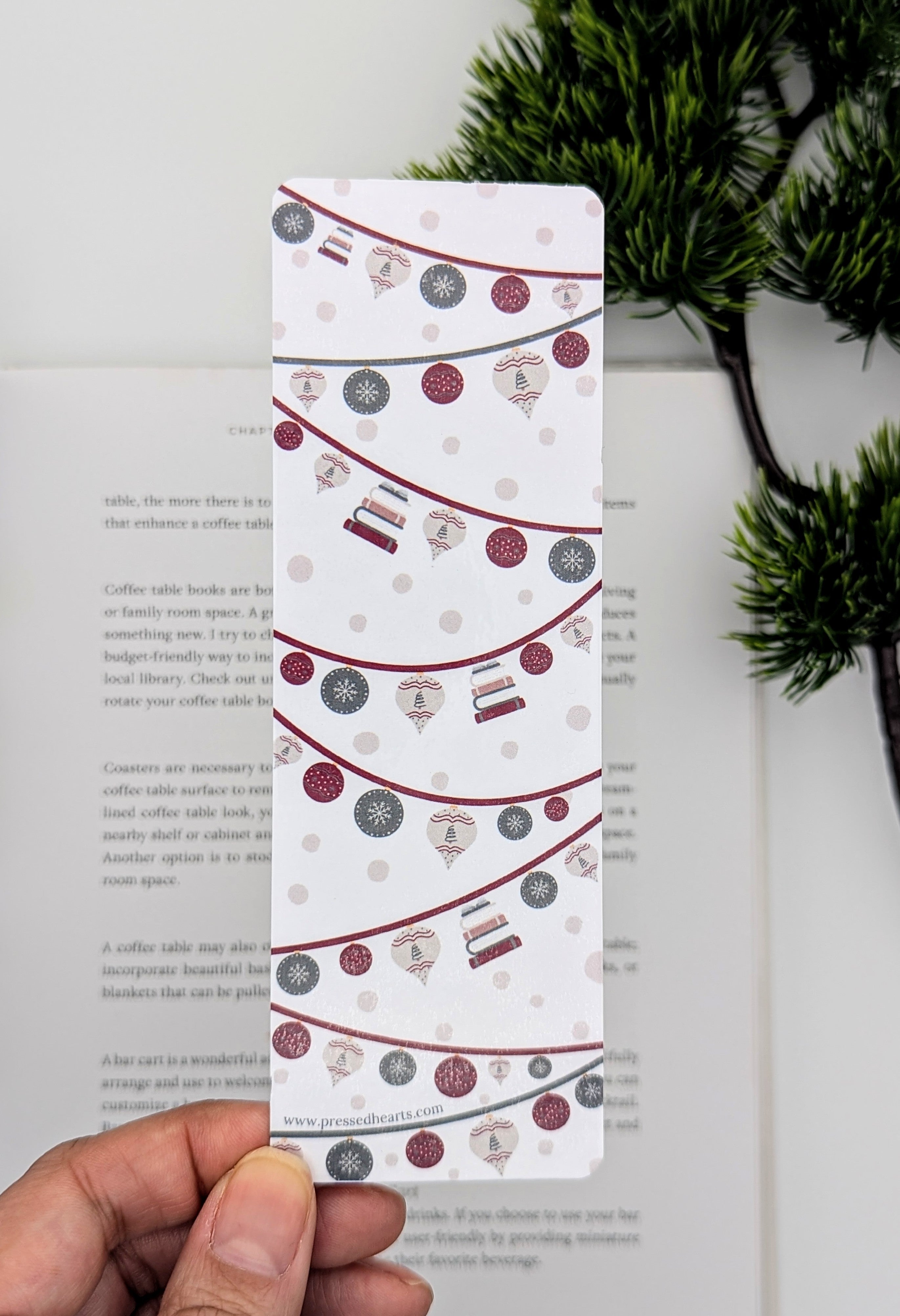 All Booked for Christmas Bookstack Tree Bookmark