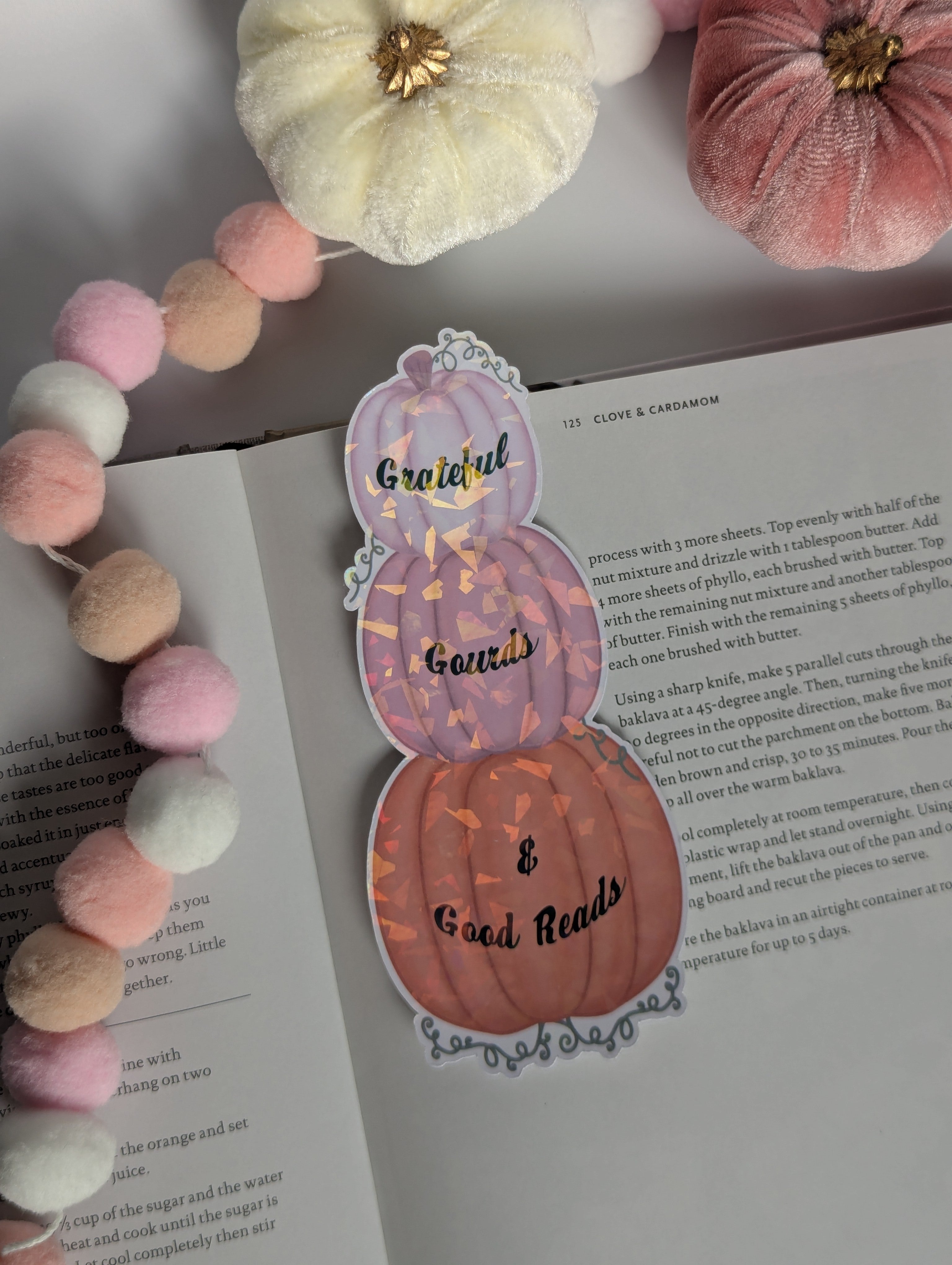 Grateful Gourds Good Reads Pumpkin Cut Out Bookmark