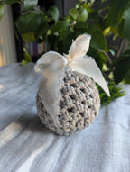 Crochet Ornament Ball Christmas Tree Clay Gray