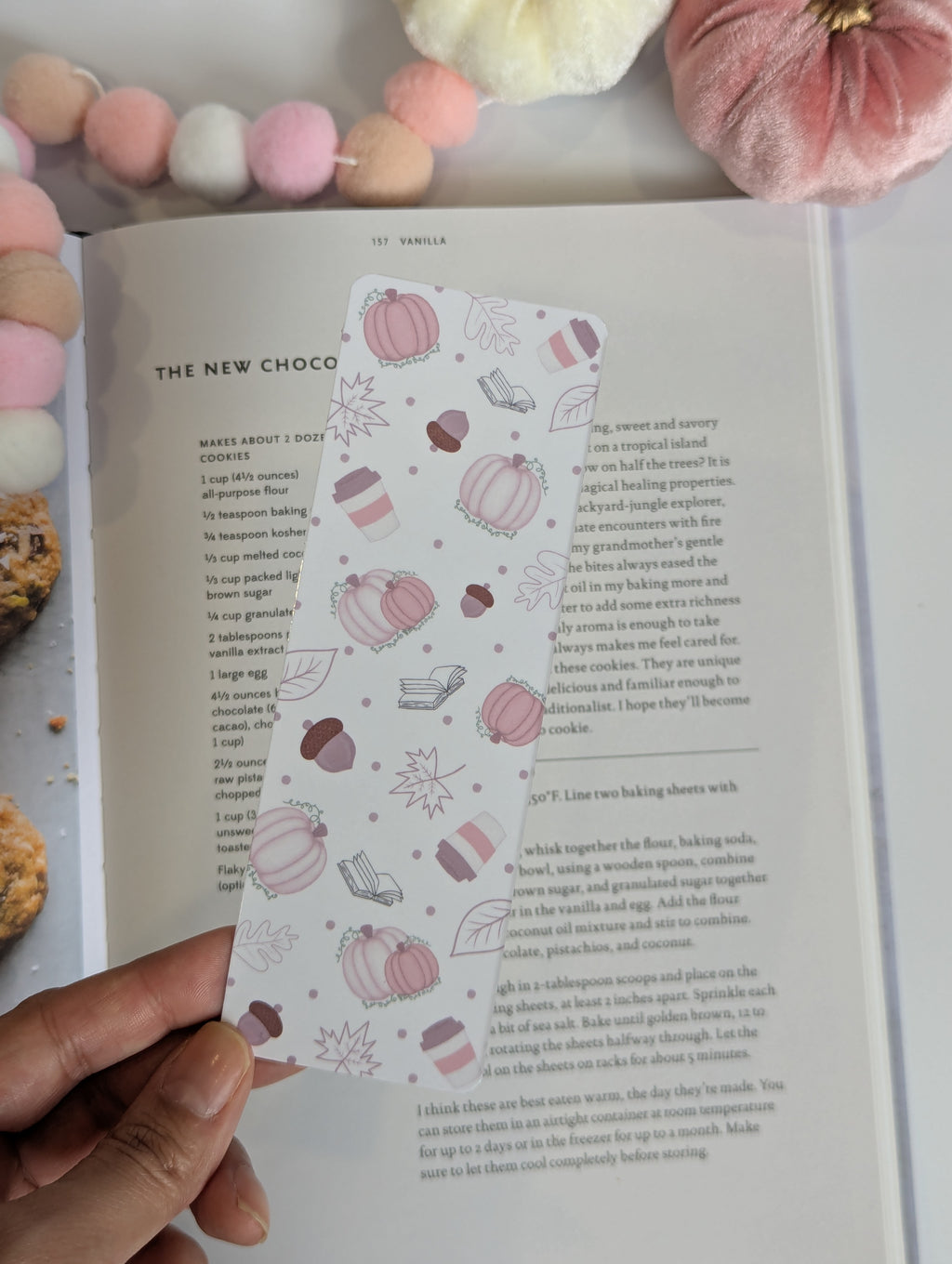 Pink Pumpkin Fall Theme Bookmark