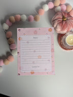 Small Notes and Gratitude Notepad Fall Pink 4 x 5