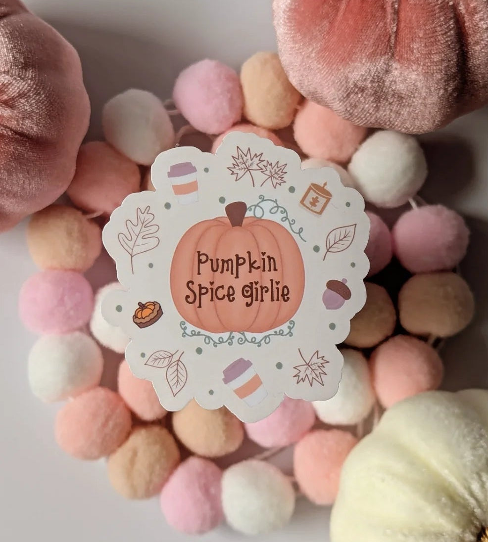 Pumpkin Spice Girlie Fall Vinyl Sticker