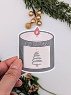 Cozy Christmas Candle Holiday Vinyl Sticker