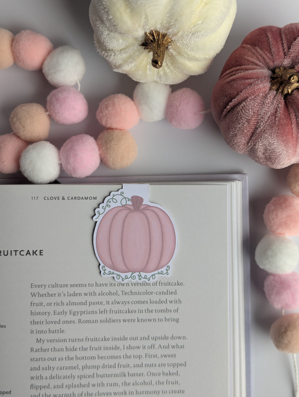 Pink Pumpkin Fall Magnetic Bookmark