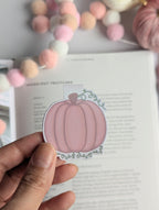Pink Pumpkin Fall Magnetic Bookmark