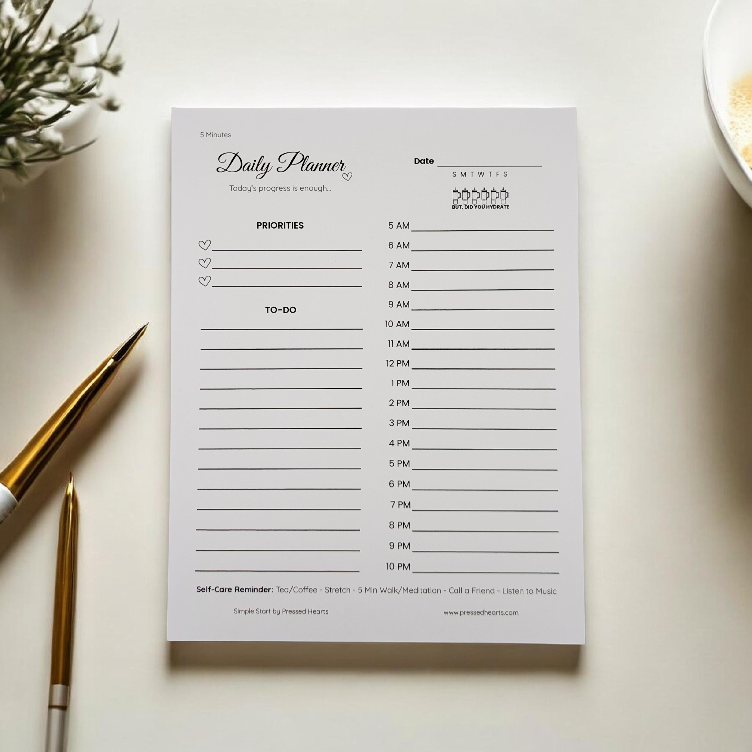 Simple Start Daily Planner Pad, 8.5x11"