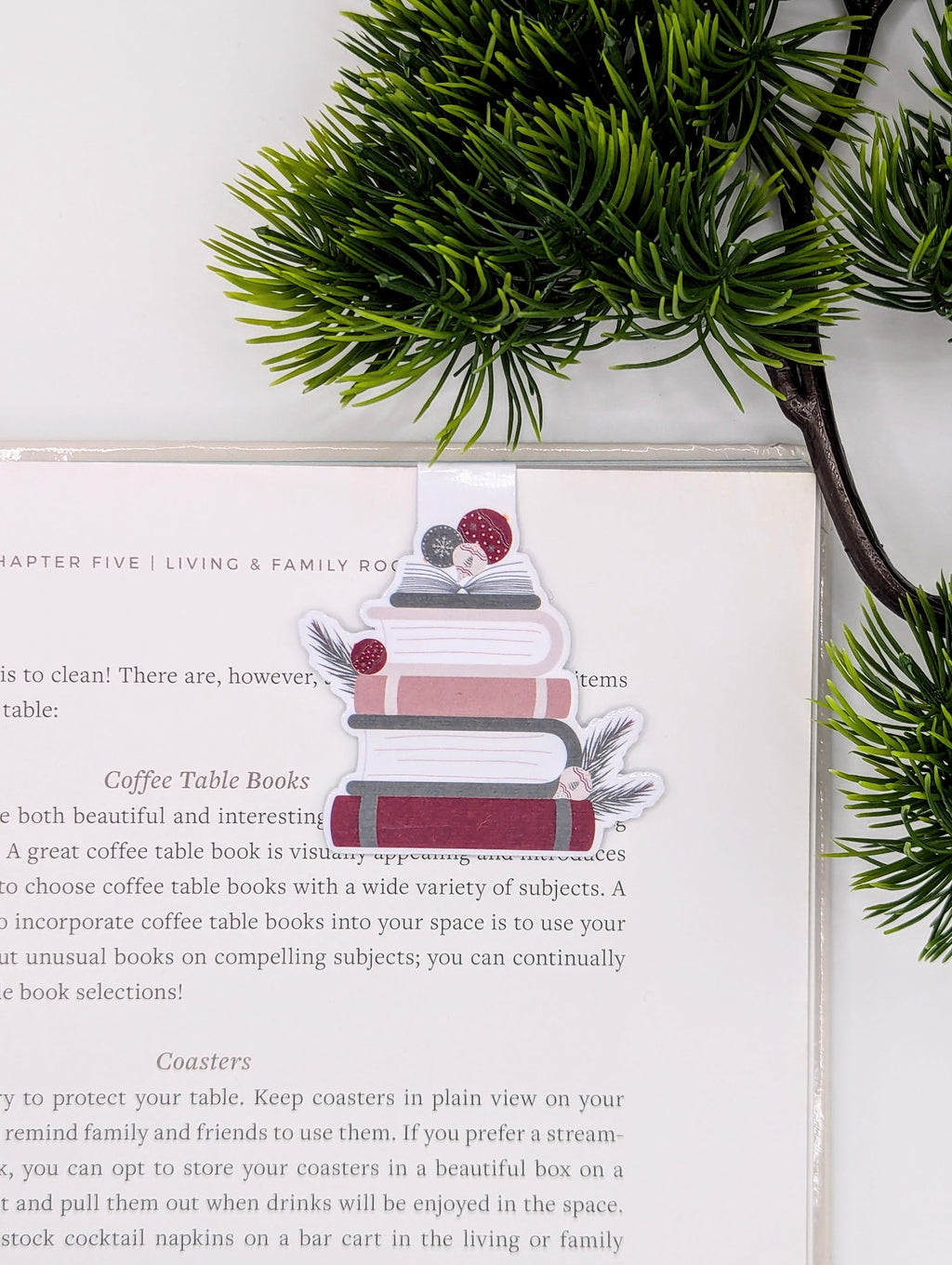 Christmas Bookstack Magnetic Bookmark