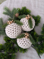 Crochet Ornament Ball Christmas Tree Cream Ivory