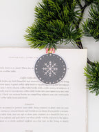 Green Ornament Snowflake Magnetic Bookmark