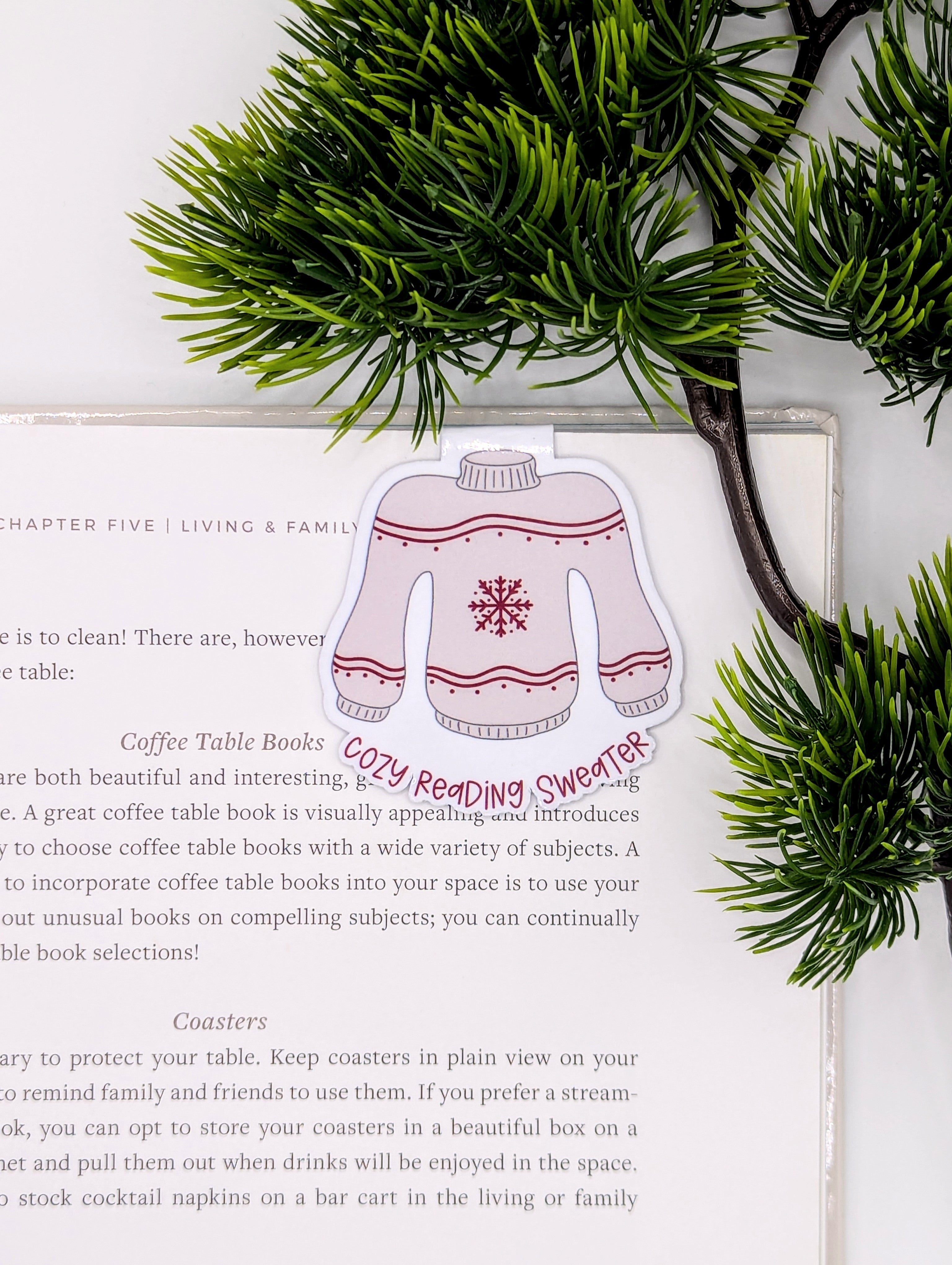 Cozy Reading Sweater Magnetic Bookmark